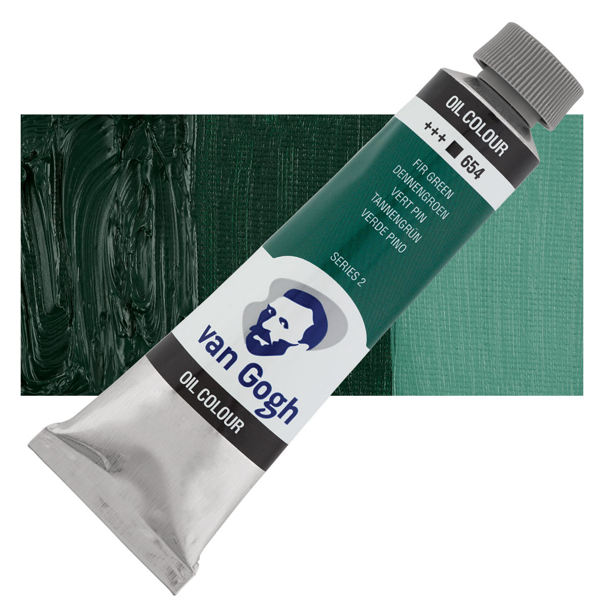 Van Gogh Oil Paint - Fir Green, 40 ml Tube and swatch