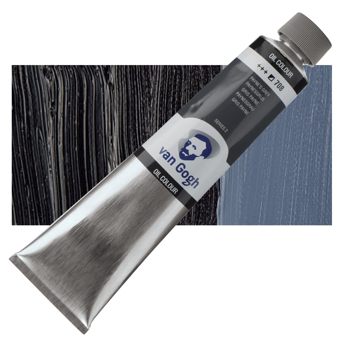 Van Gogh Oil Paint - Paynes Grey, 200 ml tube and swatch