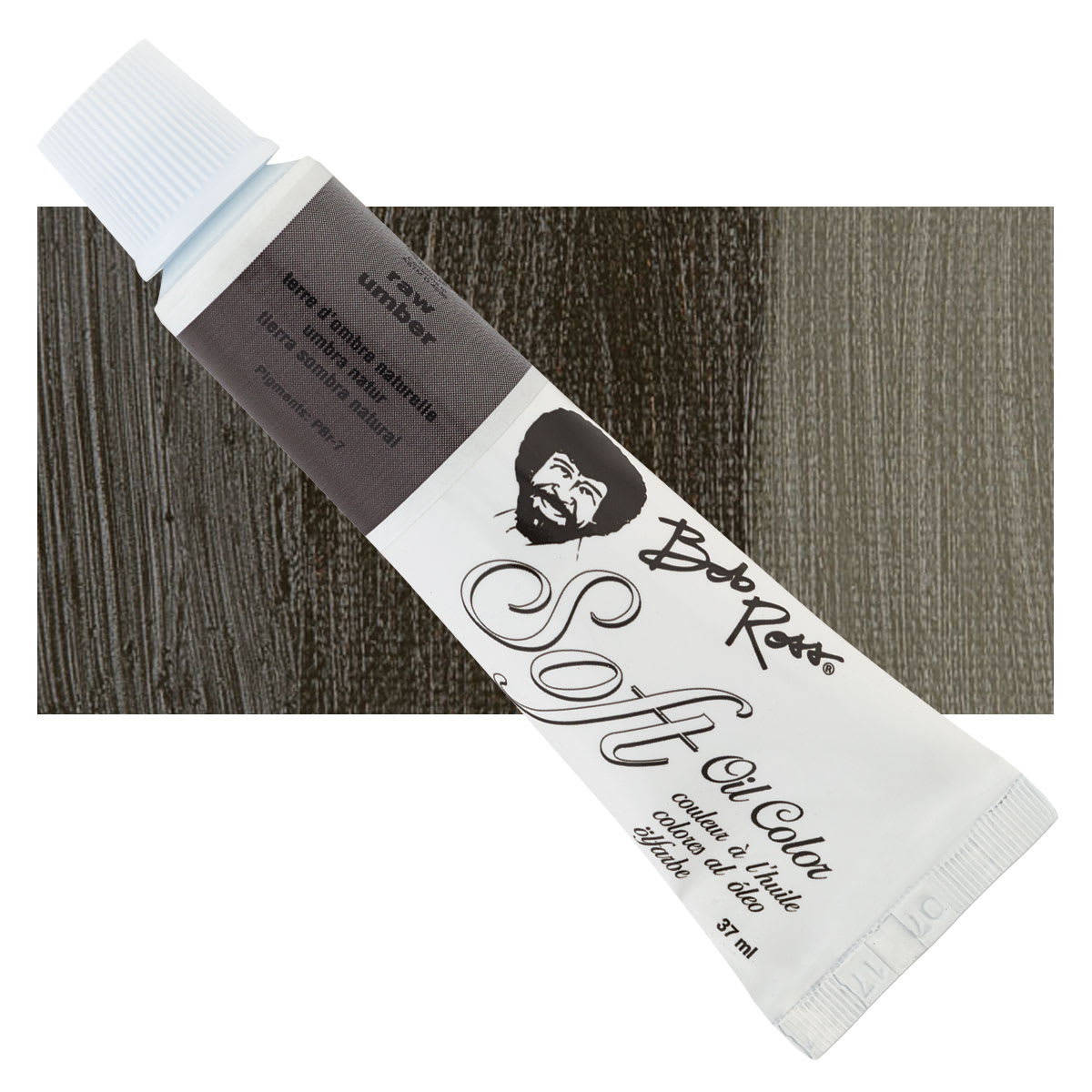 Bob Ross Soft Oil Color - Raw Umber, 37 ml tube and swatch