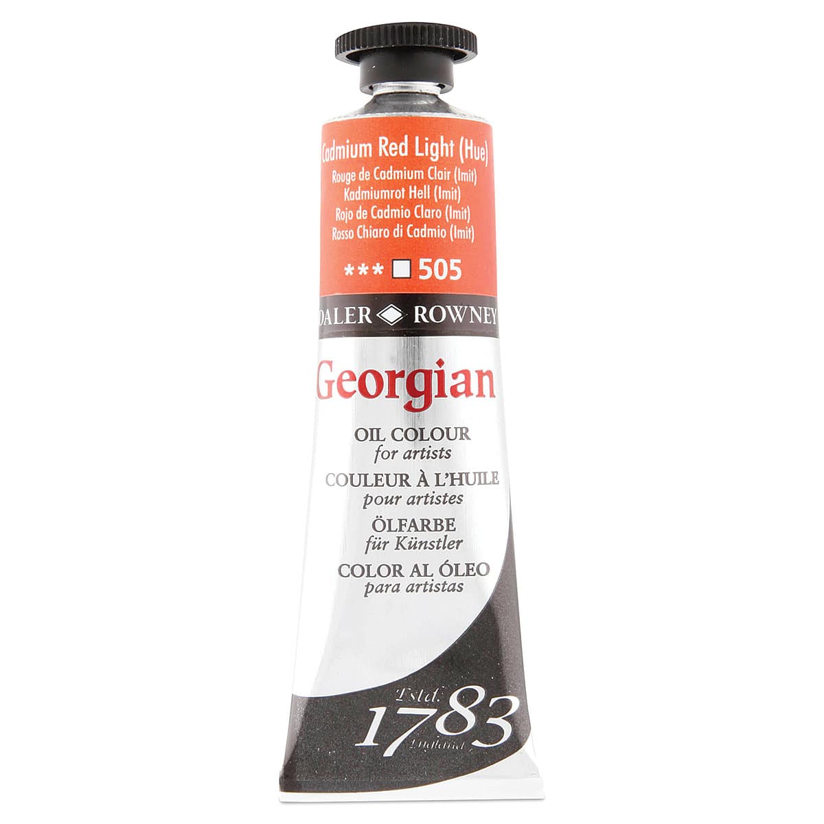 Daler-Rowney Georgian Oil Color - Cadmium Red Light Hue, 38 ml tube Daler-Rowney Georgian Oil Color - Cadmium Red Light Hue, 38 ml tube