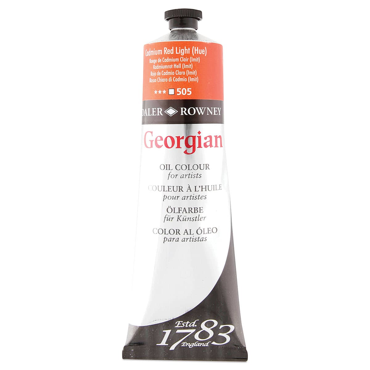 Daler-Rowney Georgian Oil Color - Cadmium Red Light Hue, 225 ml tube Daler-Rowney Georgian Oil Color - Cadmium Red Light Hue, 225 ml tube