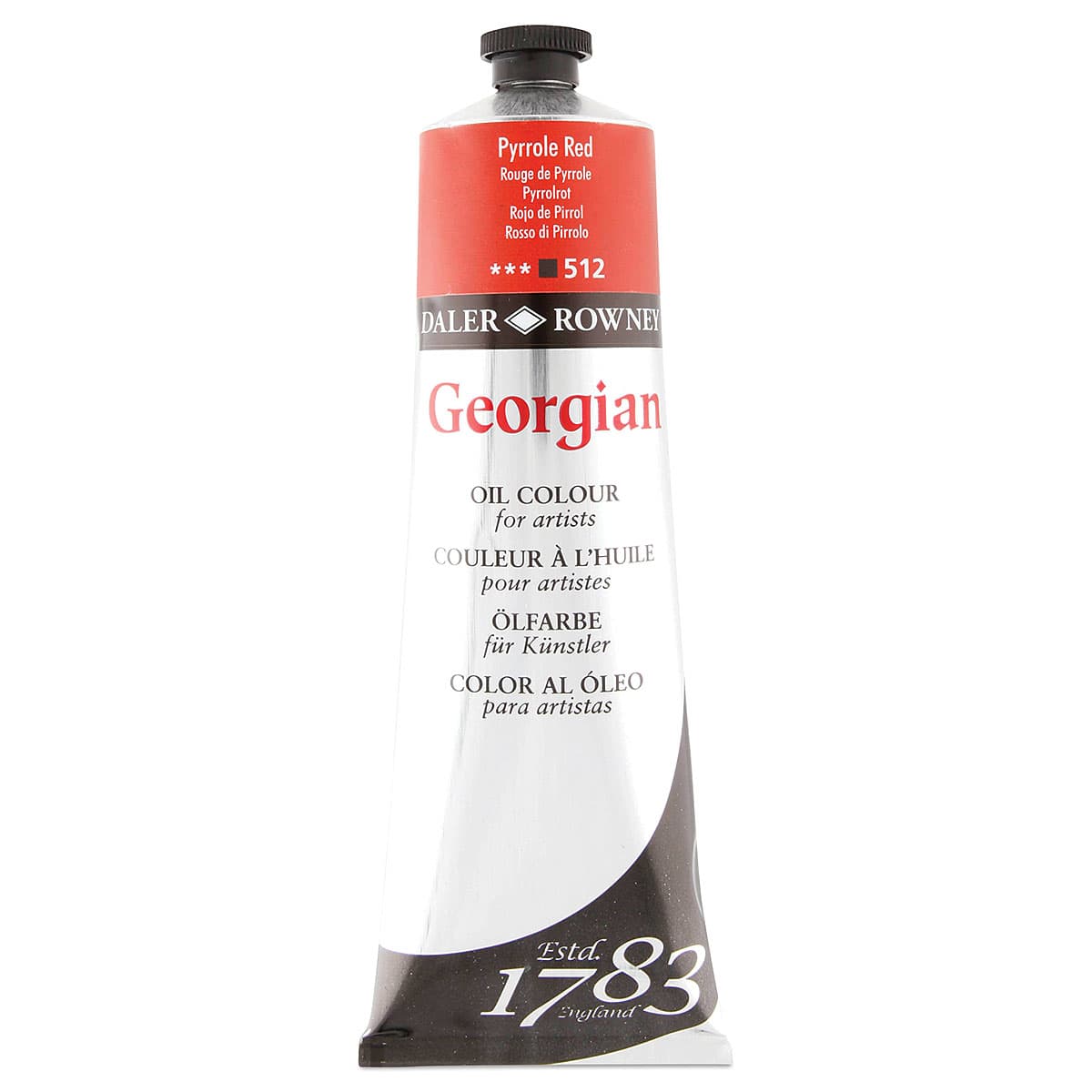 Daler-Rowney Georgian Oil Color - Pyrrole Red, 225 ml tube Daler-Rowney Georgian Oil Color - Pyrrole Red, 225 ml tube