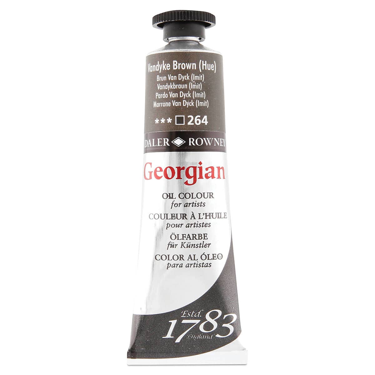Daler-Rowney Georgian Oil Color - Vandyke Brown Hue, 38 ml tube