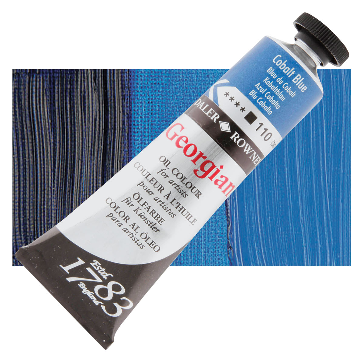 Daler-Rowney Georgian Oil Color - Cobalt Blue, 38 ml tube and swatch