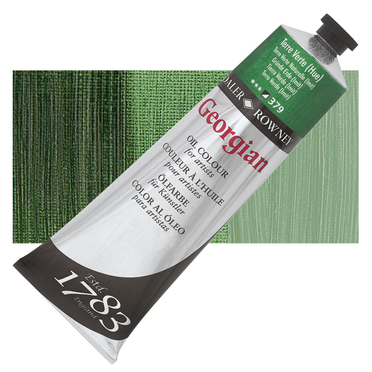 Daler-Rowney Georgian Oil Color - Terre Verte Hue, 225 ml tube and swatch