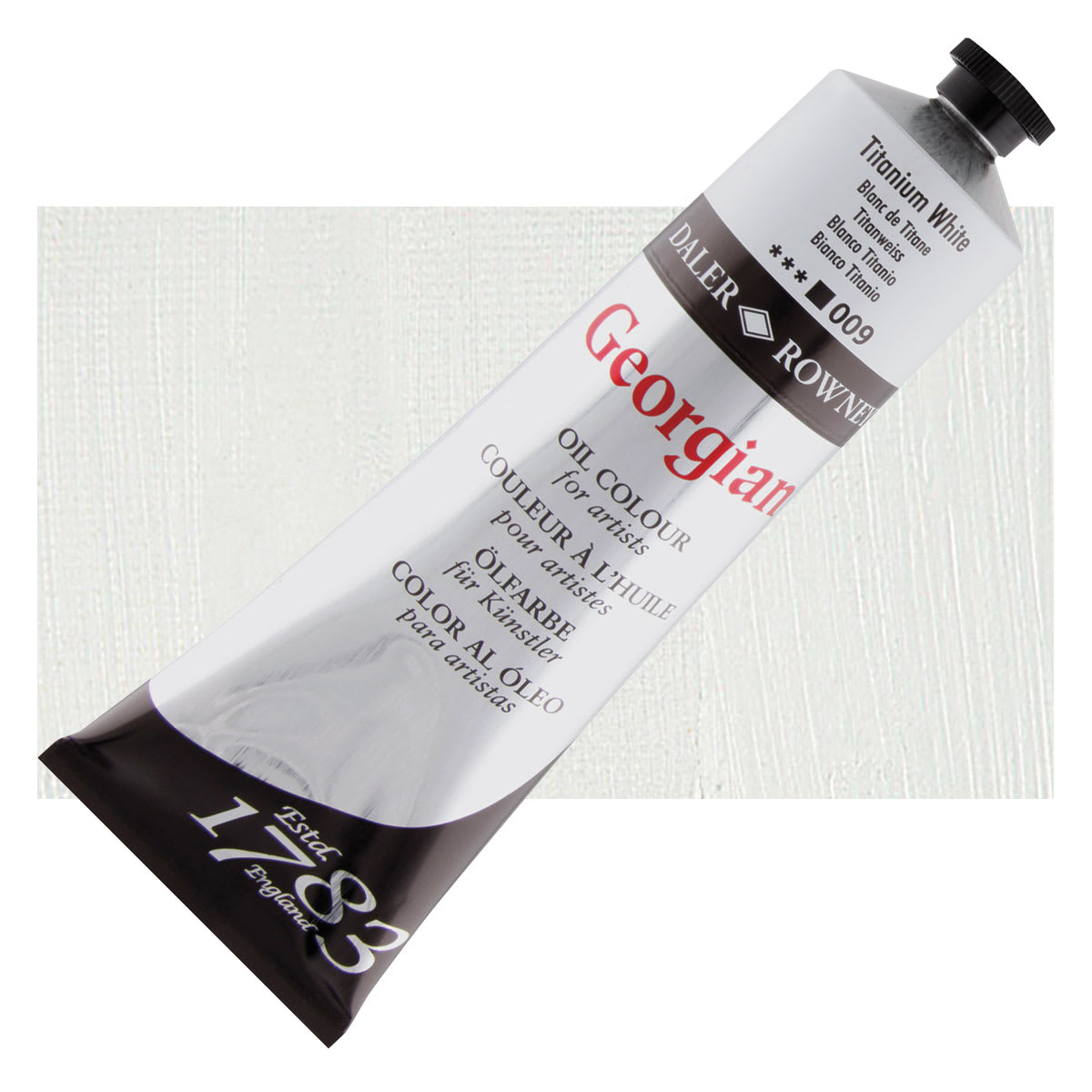 Daler-Rowney Georgian Oil Color - Titanium White, 225 ml tube and swatch