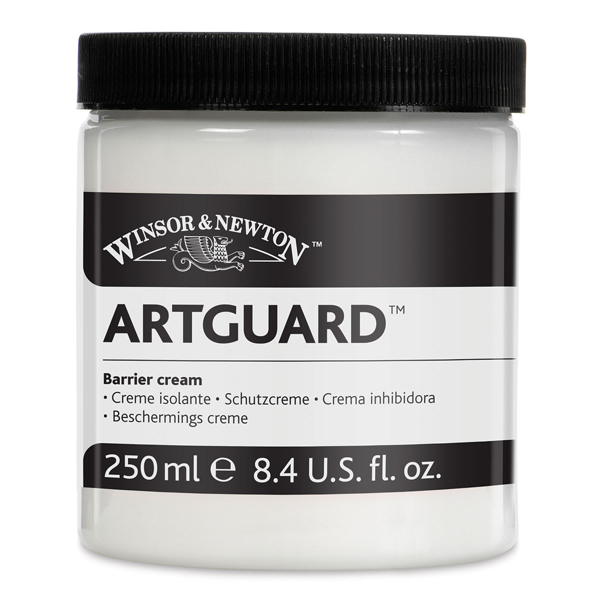 Winsor & Newton Artguard Barrier Cream - Front view of 250 ml jar of cream Winsor & Newton Artguard Barrier Cream - Front view of 250 ml jar of cream