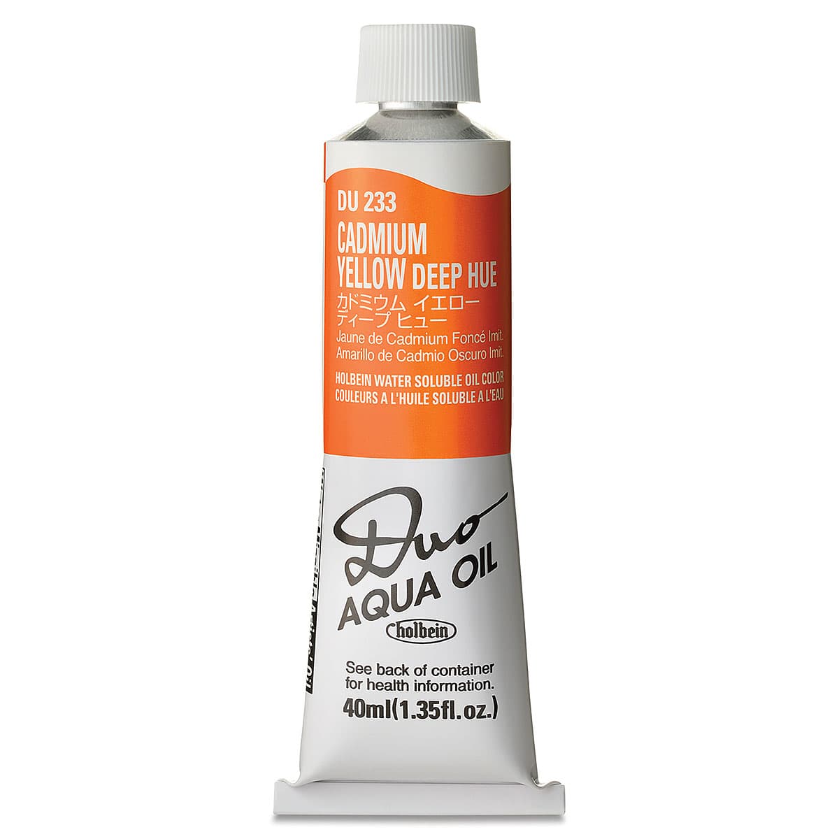 Holbein Duo Aqua Water Soluble Oils - Cadmium Yellow Deep Hue, 40 ml tube