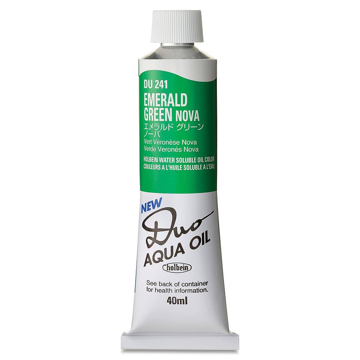 Holbein Duo Aqua Water Soluble Oils - Emerald Green Nova, 40 ml tube