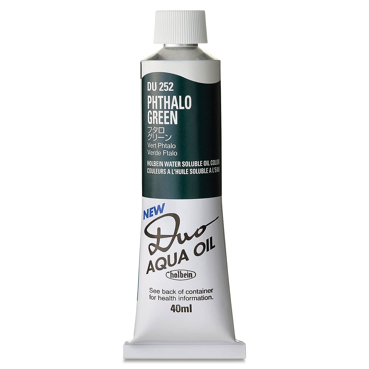 Holbein Duo Aqua Water Soluble Oils - Phthalo Green, 40 ml tube
