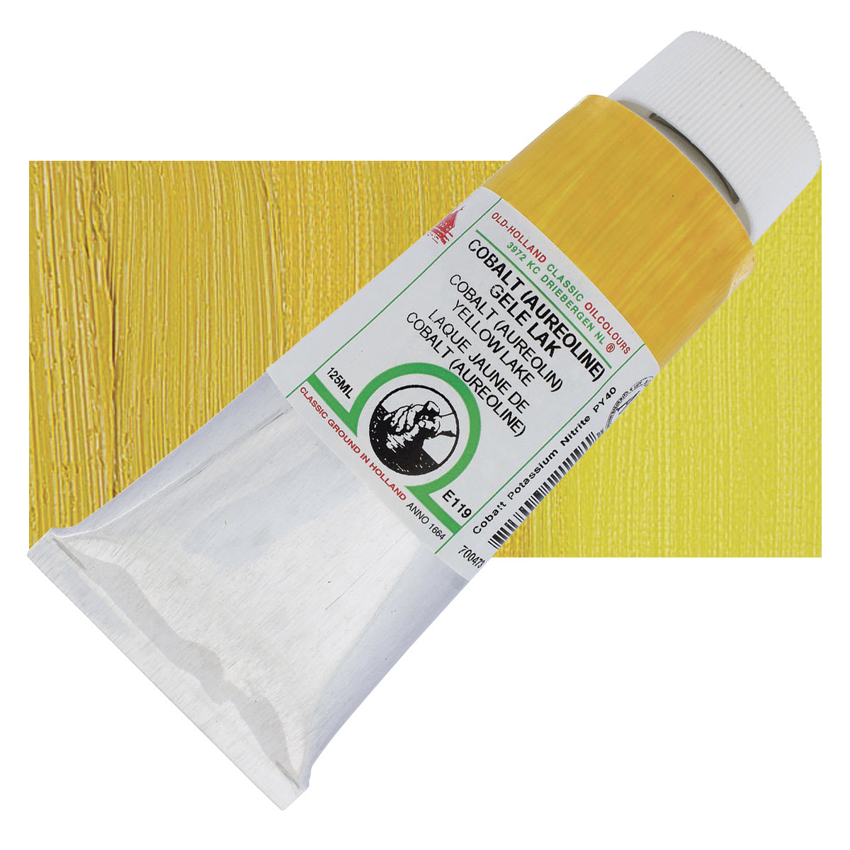Old Holland Classic Oil Color - Cobalt (Aureolin) Yellow Lake (CL), 125 ml tube and swatch