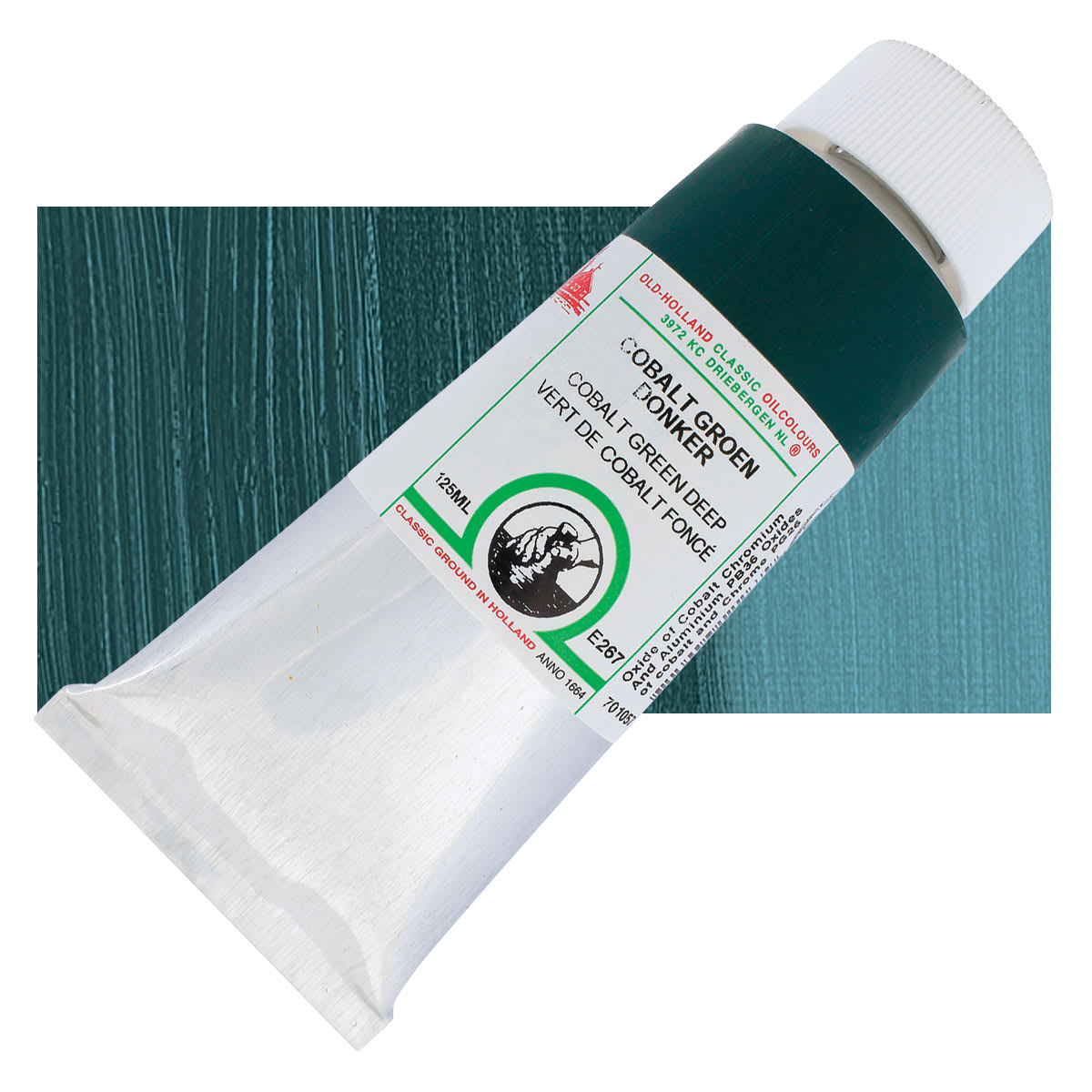 Old Holland Classic Oil Color - Cobalt Green Deep, 125 ml tube and swatch