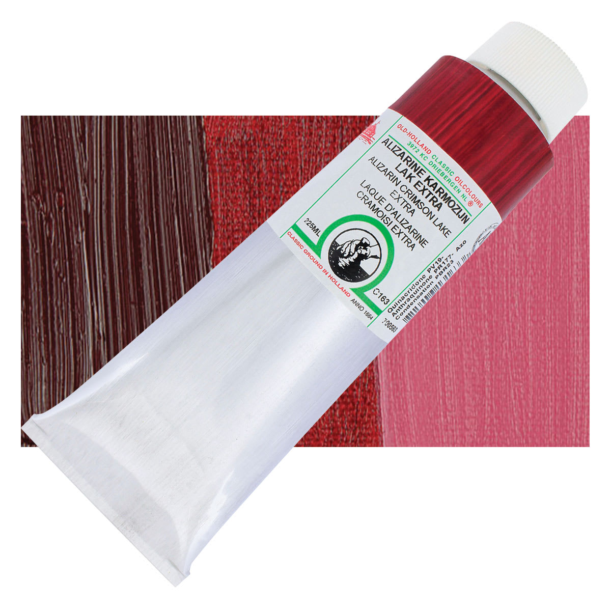 Old Holland Classic Oil Color - Alizarin Crimson Lake Extra, 225 ml tube and swatch