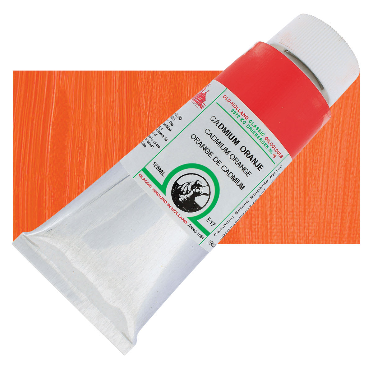 Old Holland Classic Oil Color - Cadmium Orange, 125 ml tube and swatch