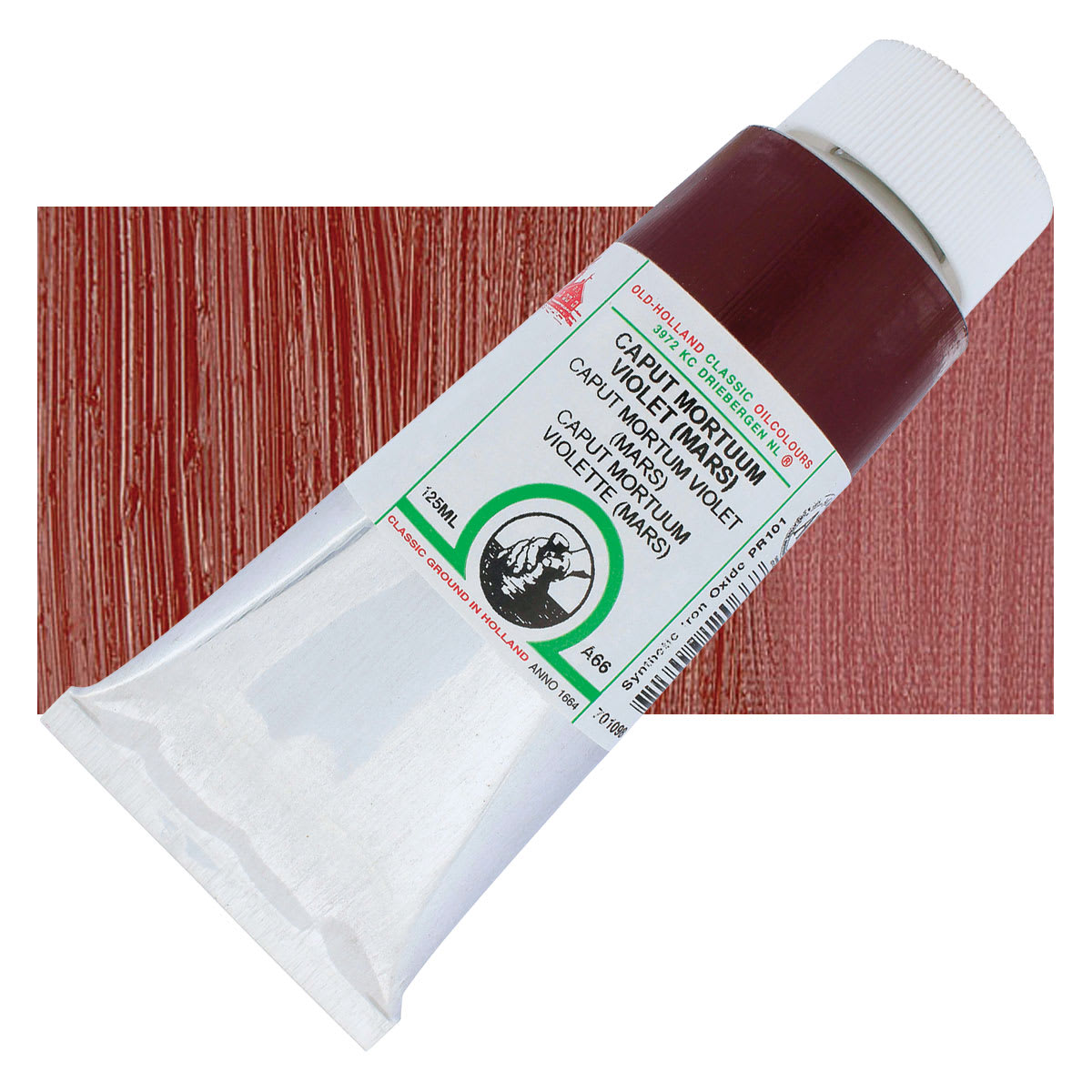 Old Holland Classic Oil Color - Caput Mortuum Violet (Mars), 125 ml tube and swatch