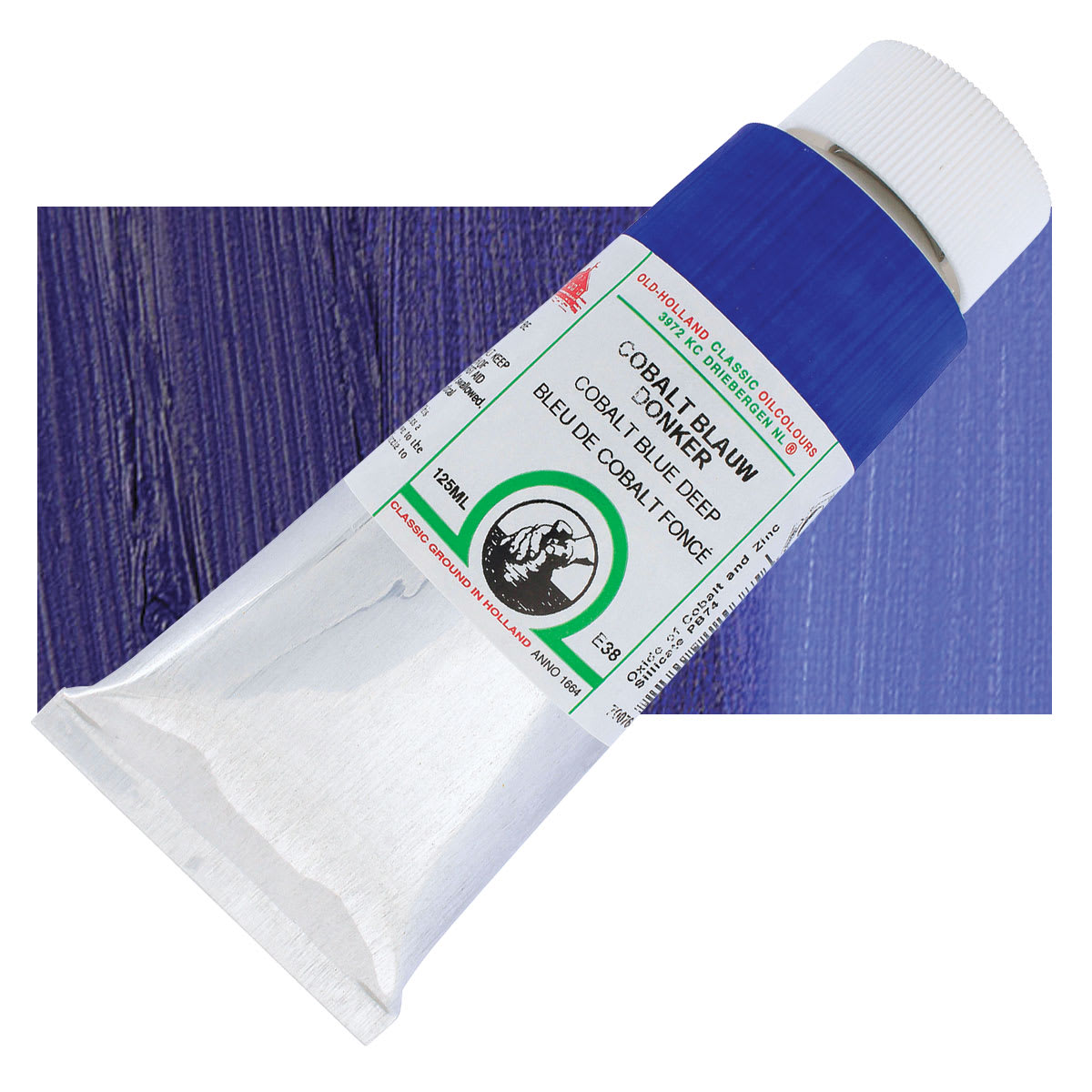 Old Holland Classic Oil Color - Cobalt Blue Deep, 125 ml tube and swatch