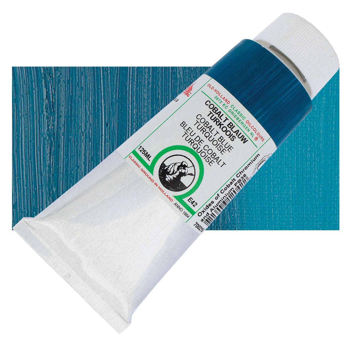 Old Holland Classic Oil Color - Cobalt Blue Turquoise, 125 ml tube and swatch