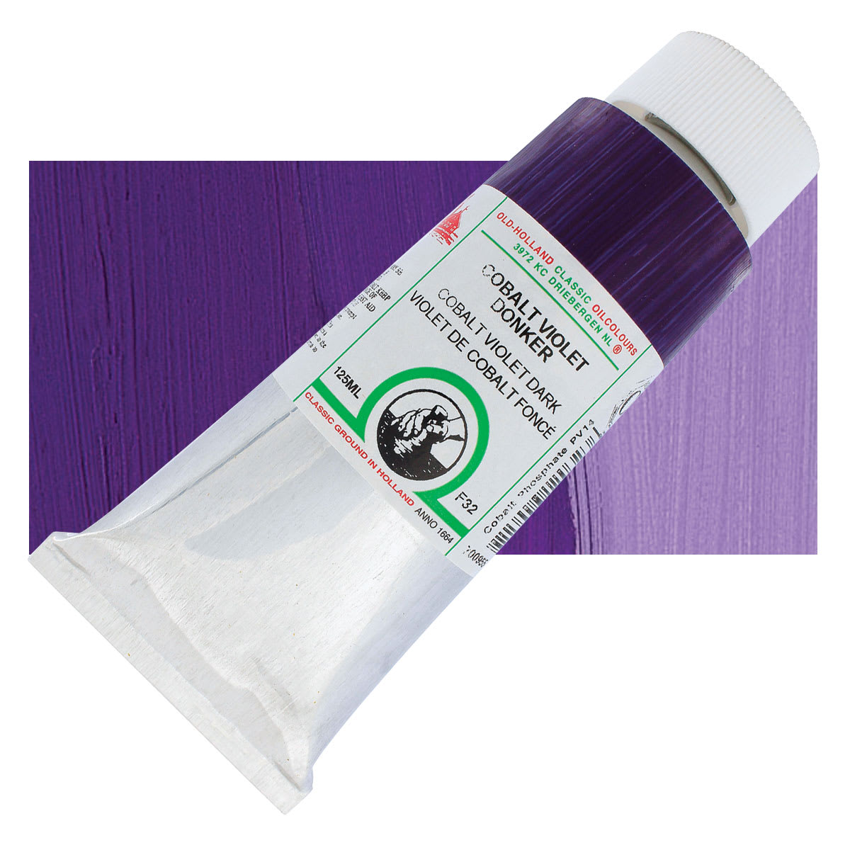 Old Holland Classic Oil Color - Cobalt Violet Dark, 125 ml tube and swatch