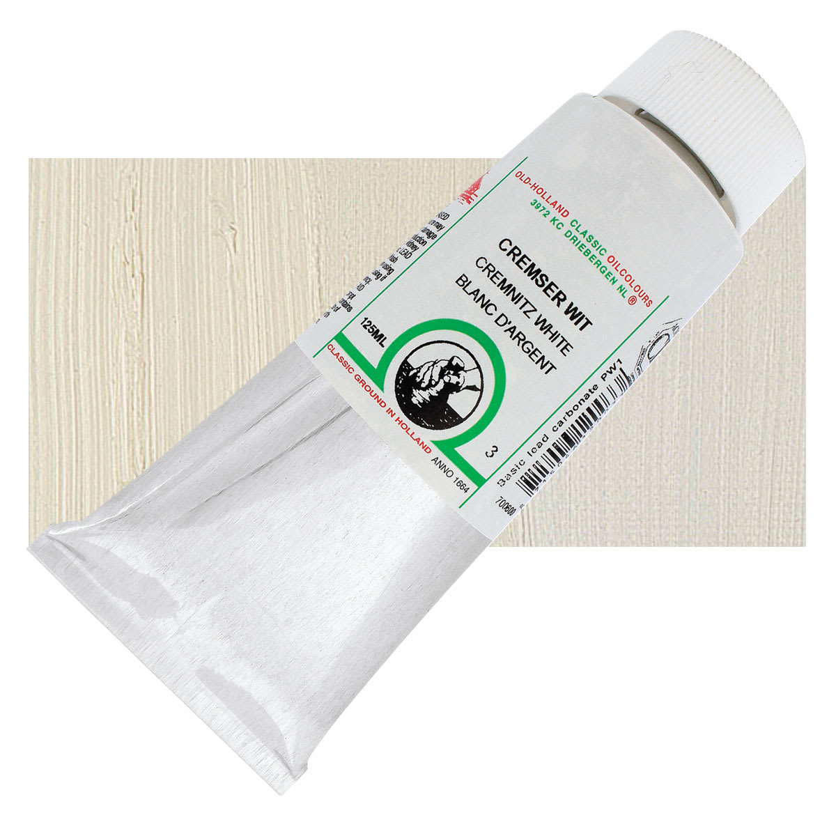 Old Holland Classic Oil Color - Cremnitz White, 125 ml tube and swatch