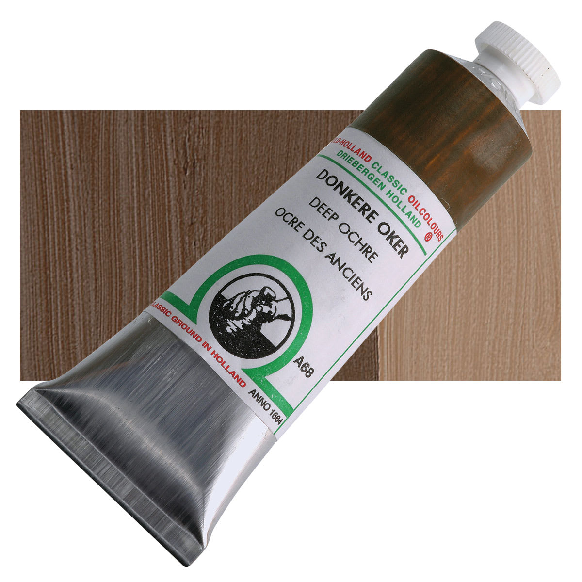 Old Holland Classic Oil Color - Deep Ochre, 40 ml tube and swatch