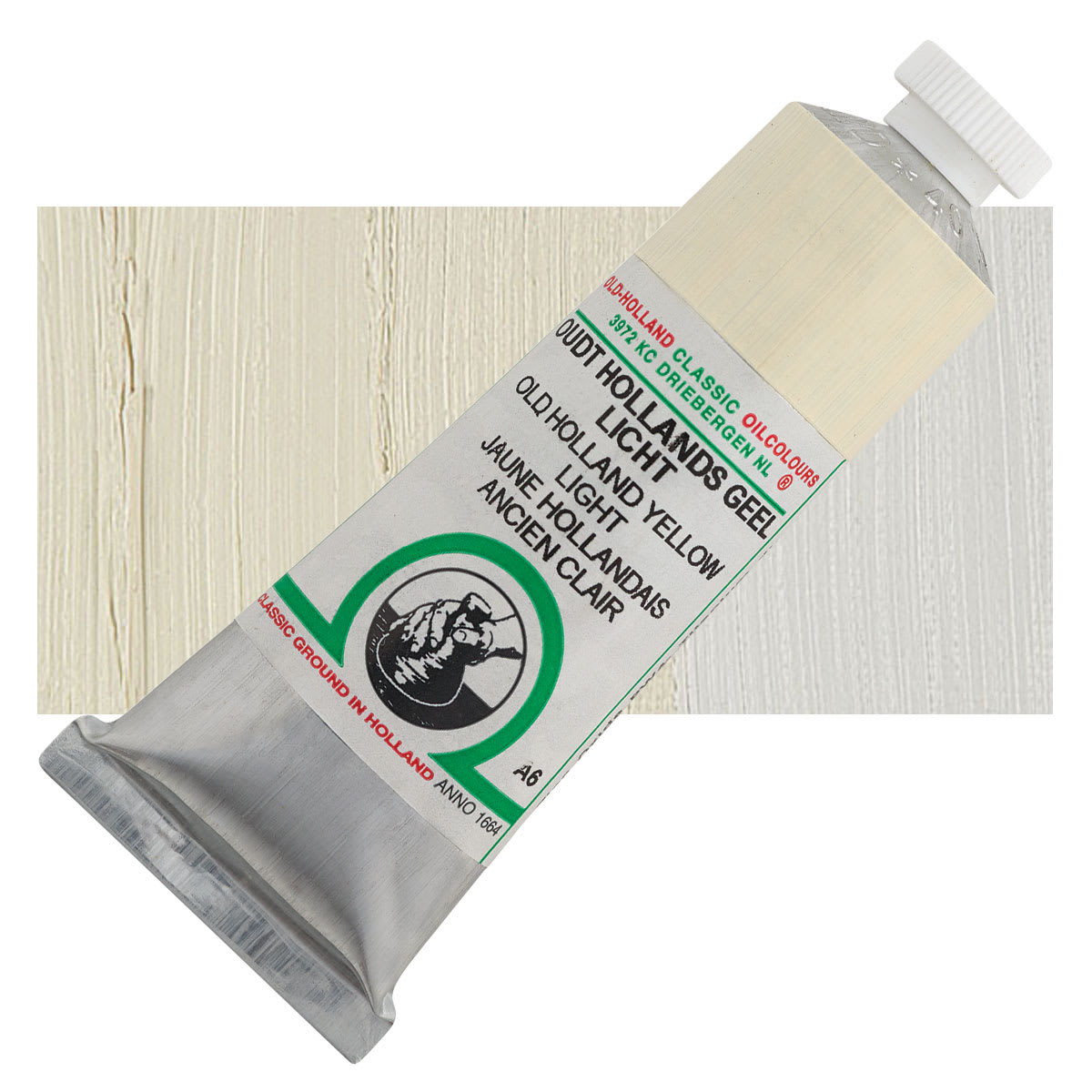 Old Holland Classic Oil Color - Old Holland Yellow Light, 40 ml tube and swatch