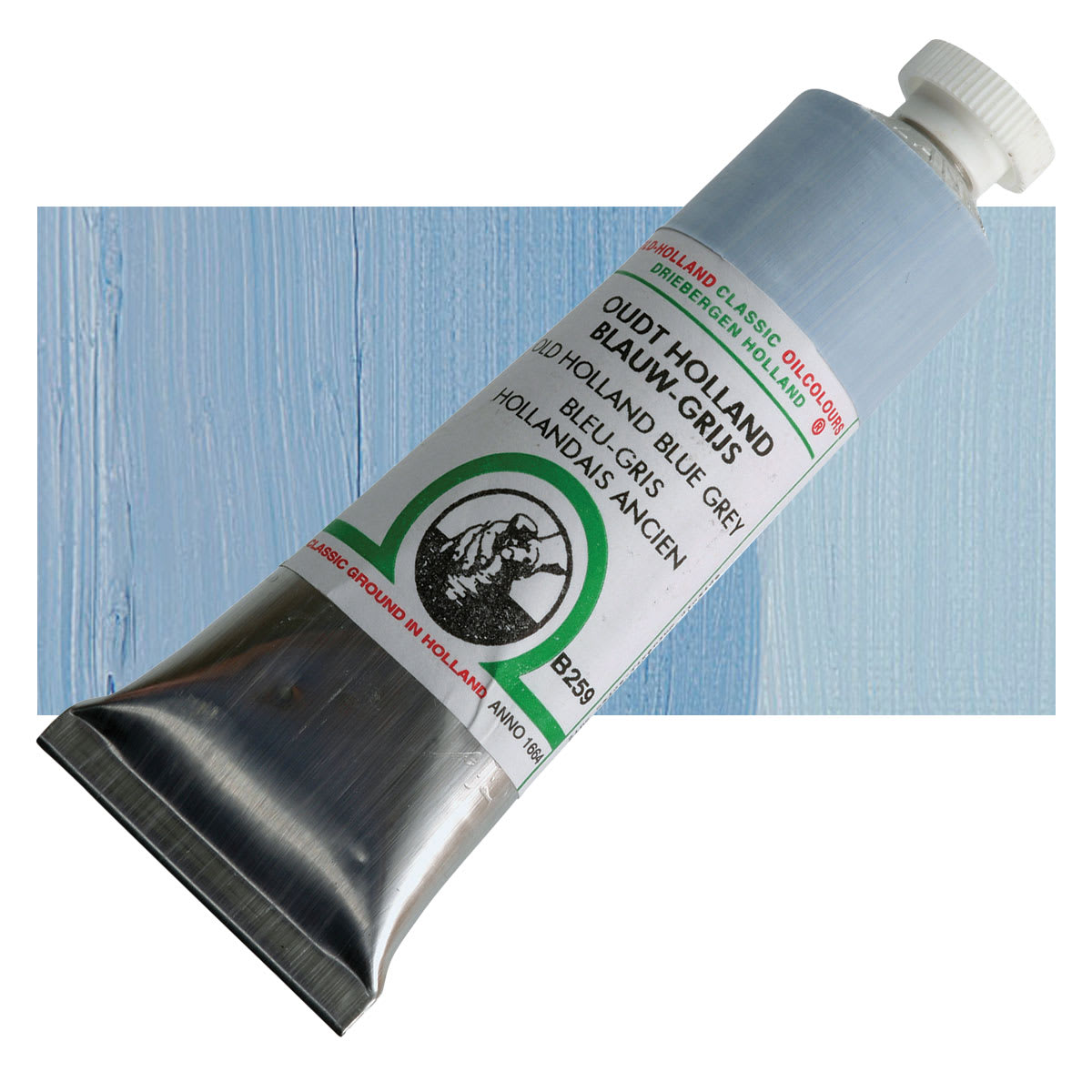Old Holland Classic Oil Color - Old Holland Blue Grey, 40 ml tube and swatch
