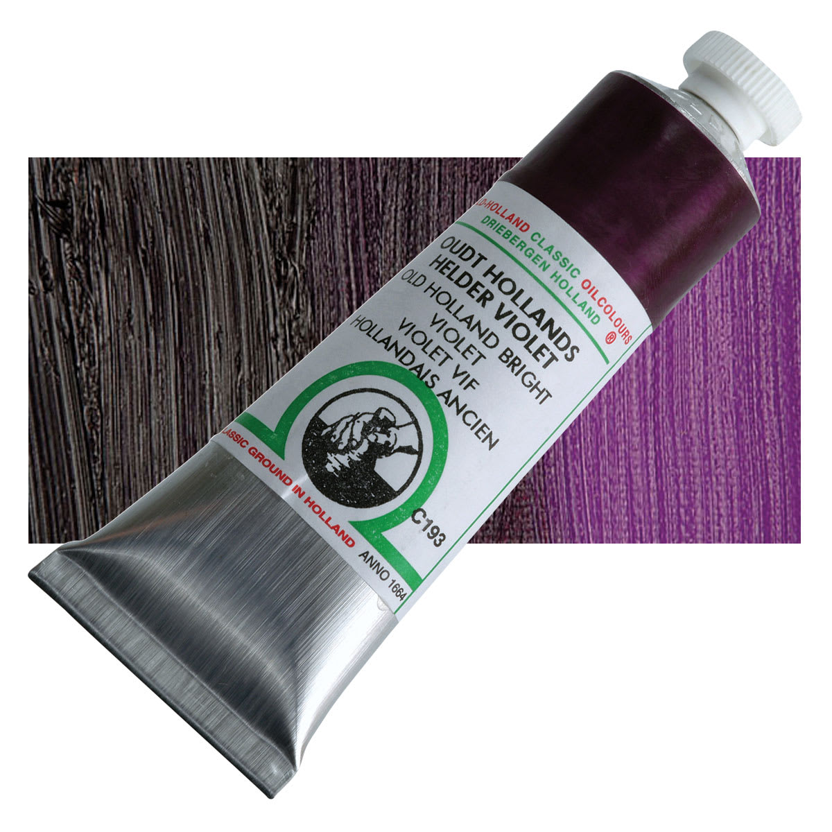 Old Holland Classic Oil Color - Old Holland Bright Violet, 40 ml tube and swatch