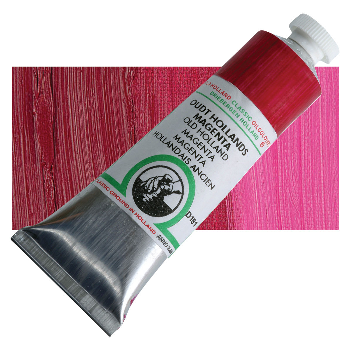 Old Holland Classic Oil Color - Old Holland Magenta, 40 ml tube and swatch