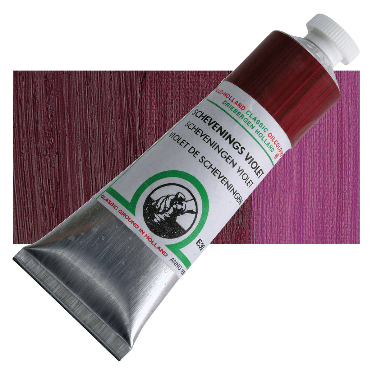 Old Holland Classic Oil Color - Scheveningen Violet, 40 ml tube and swatch