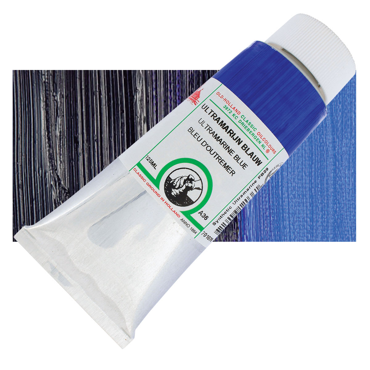 Old Holland Classic Oil Color - Ultramarine Blue, 125 ml tube and swatch