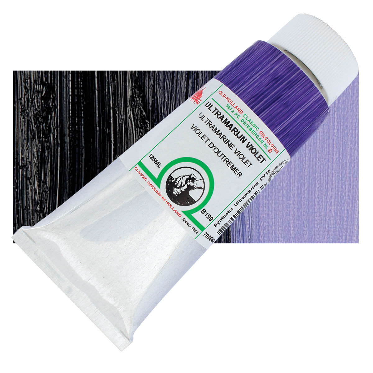 Old Holland Classic Oil Color - Ultramarine Violet, 125 ml tube and swatch