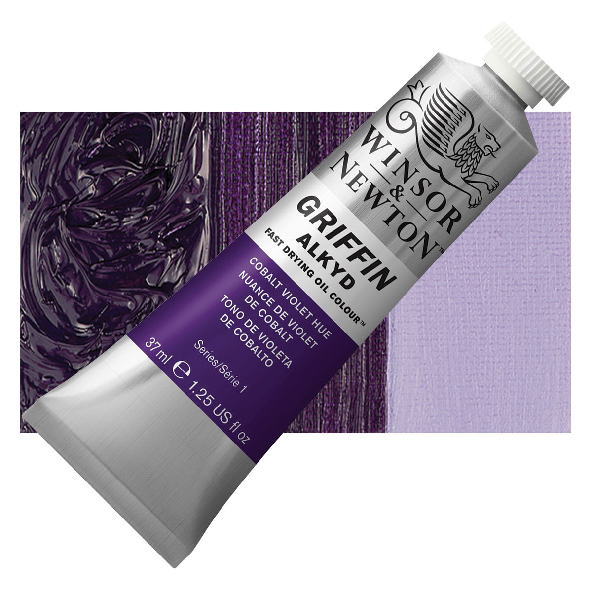Winsor & Newton Griffin Alkyd - Cobalt Violet, 37 ml tube and swatch