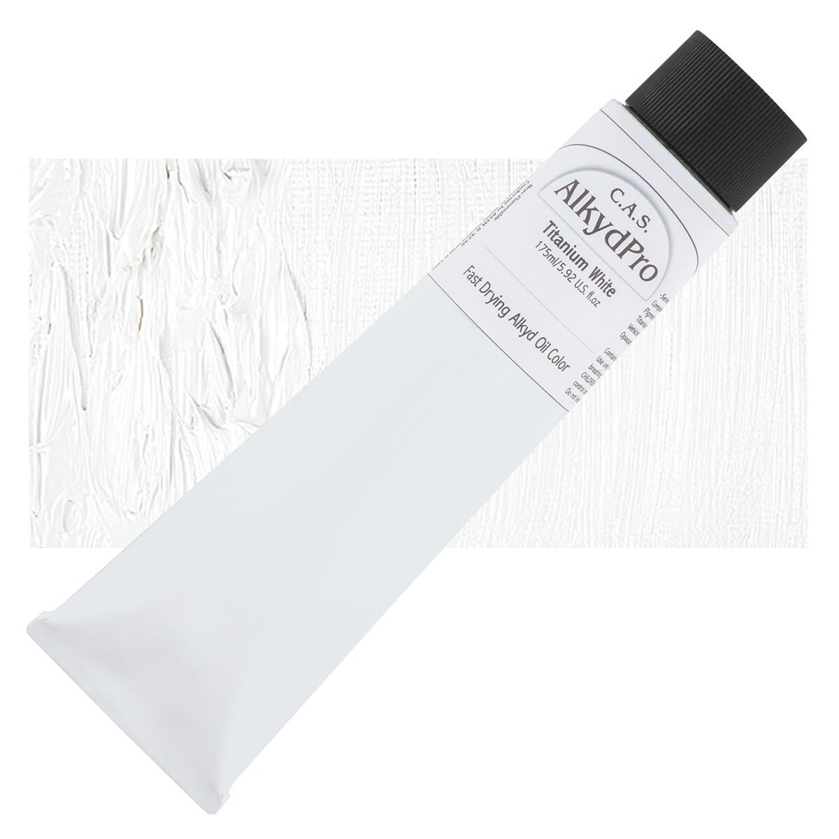 CAS AlkydPro Fast-Drying Alkyd Oil Color - Titanium White, 175 ml tube and swatch
