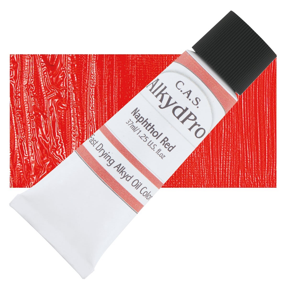 CAS AlkydPro Fast-Drying Alkyd Oil Color - Naphthol Red, 37 ml tube and swatch