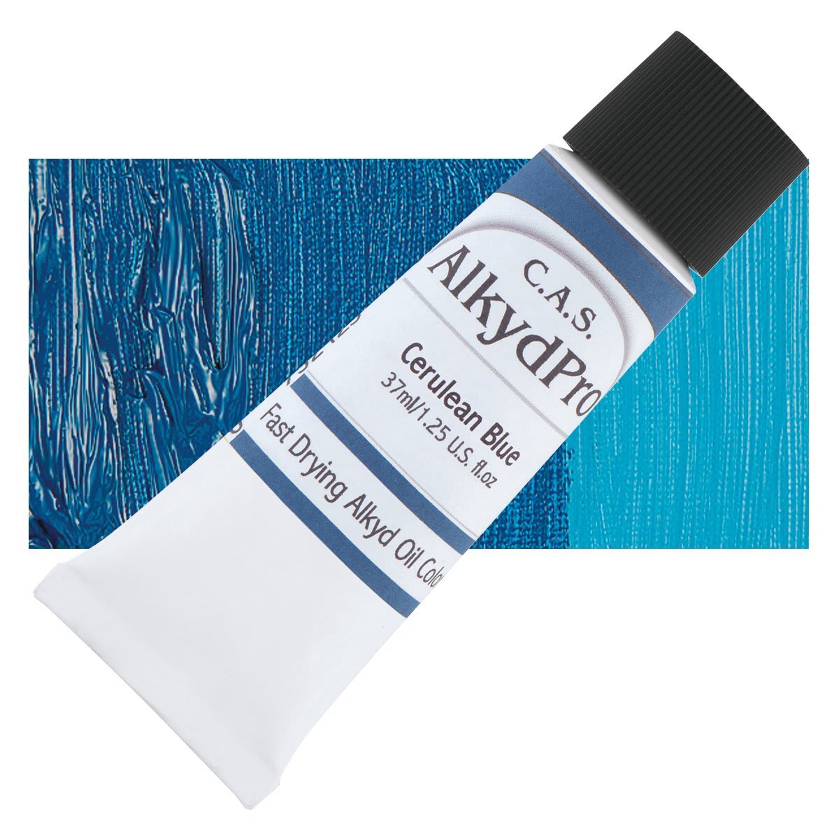 CAS AlkydPro Fast-Drying Alkyd Oil Color - Cerulean Blue, 37 ml tube and swatch