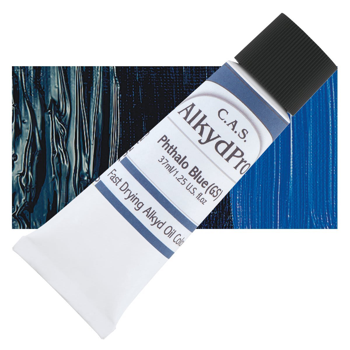 CAS AlkydPro Fast-Drying Alkyd Oil Color - Phthalo Blue Green Shade, 37 ml tube and swatch