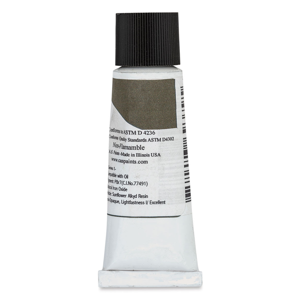 CAS AlkydPro Fast-Drying Alkyd Oil Color - Burnt Umber, 37 ml tube back