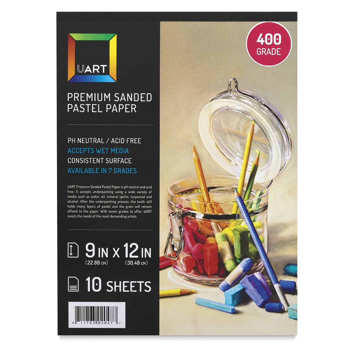 UArt Sanded Pastel Paper Pad - 400 Grit, 9" x 12", 10 sheets, Beige UArt Sanded Pastel Paper Pad - 400 Grit, 9" x 12", 10 sheets, Beige