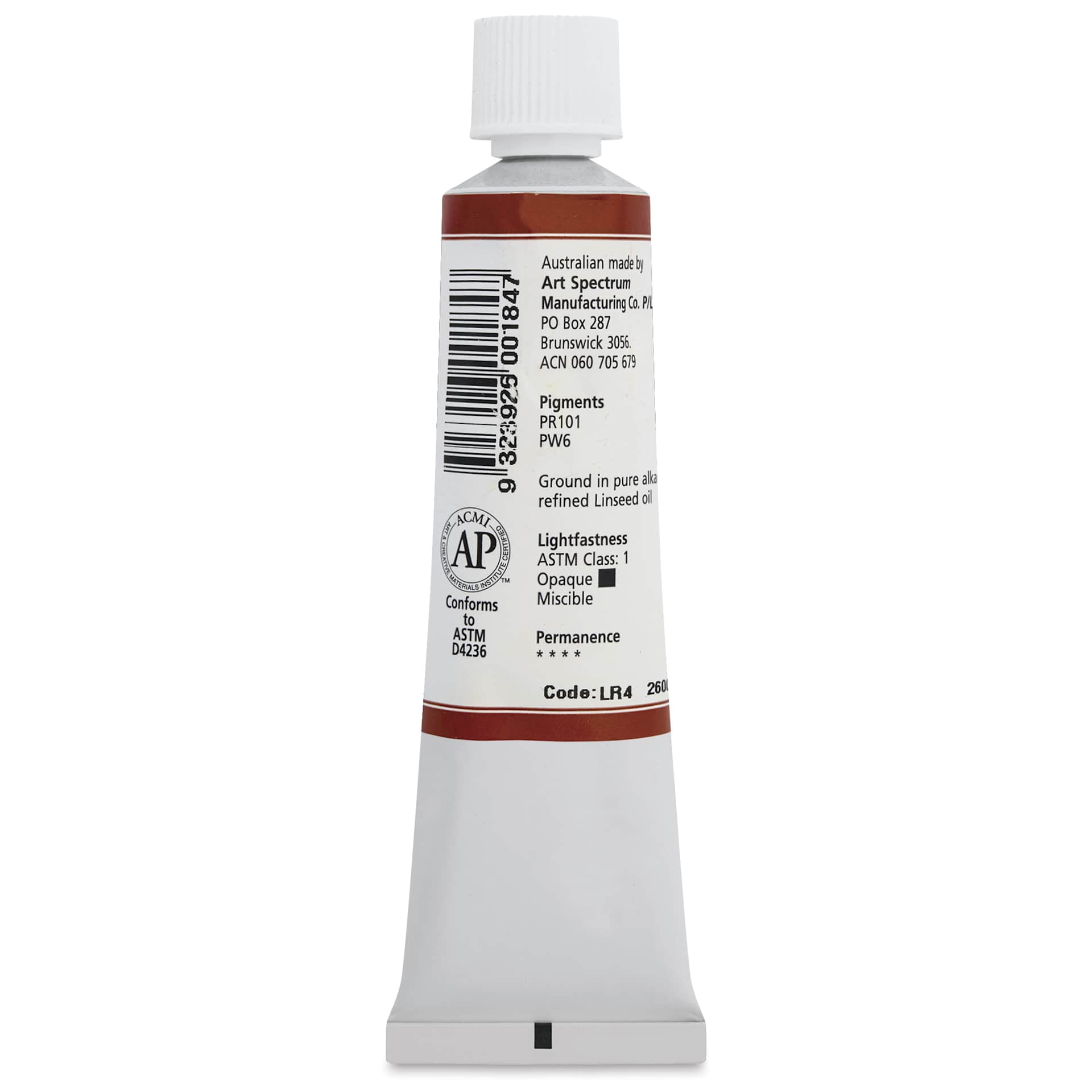Art Spectrum Artists' Oil Paint - Light Red, 40 ml back