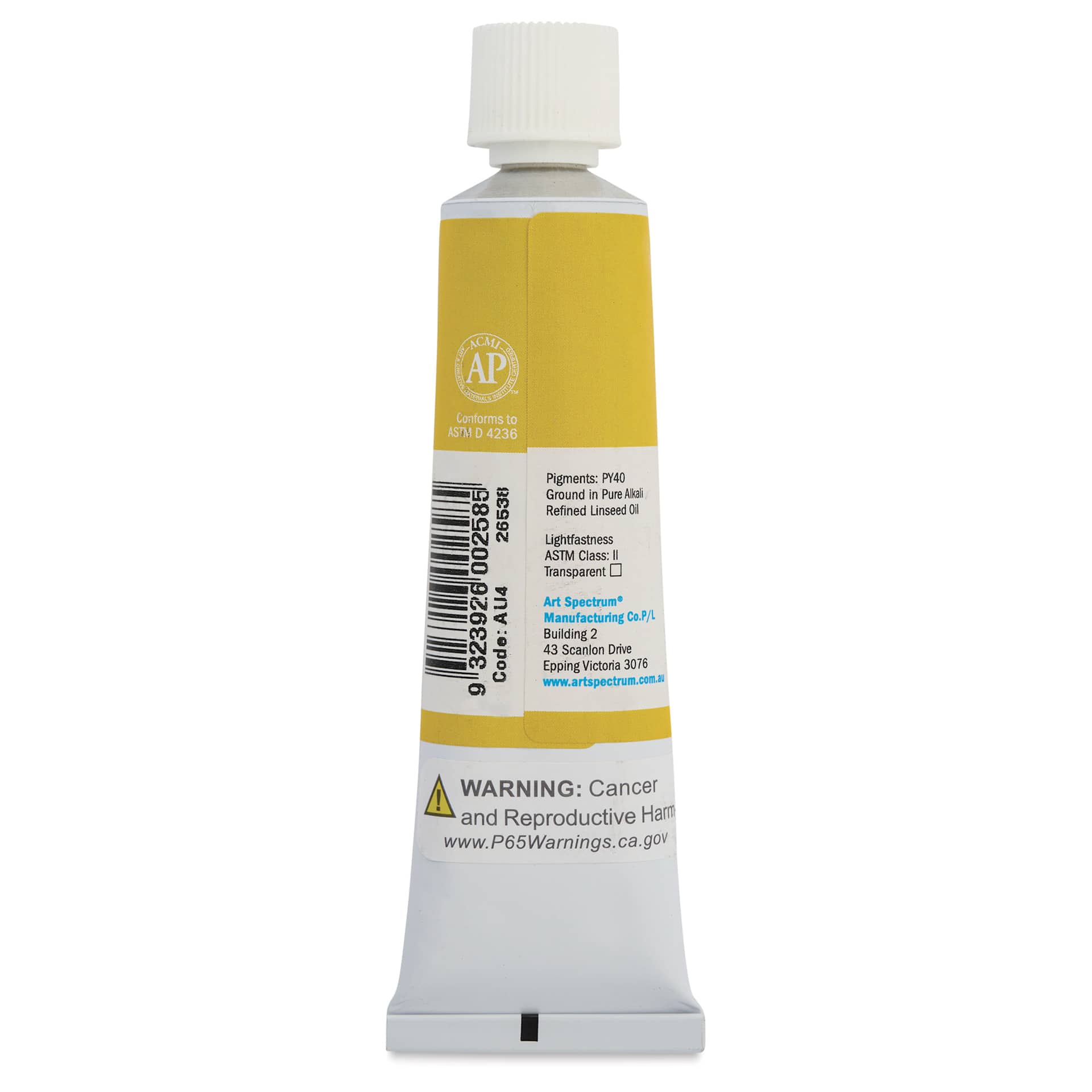 Art Spectrum Artists' Oil Paint - Aureolin, 40 ml back