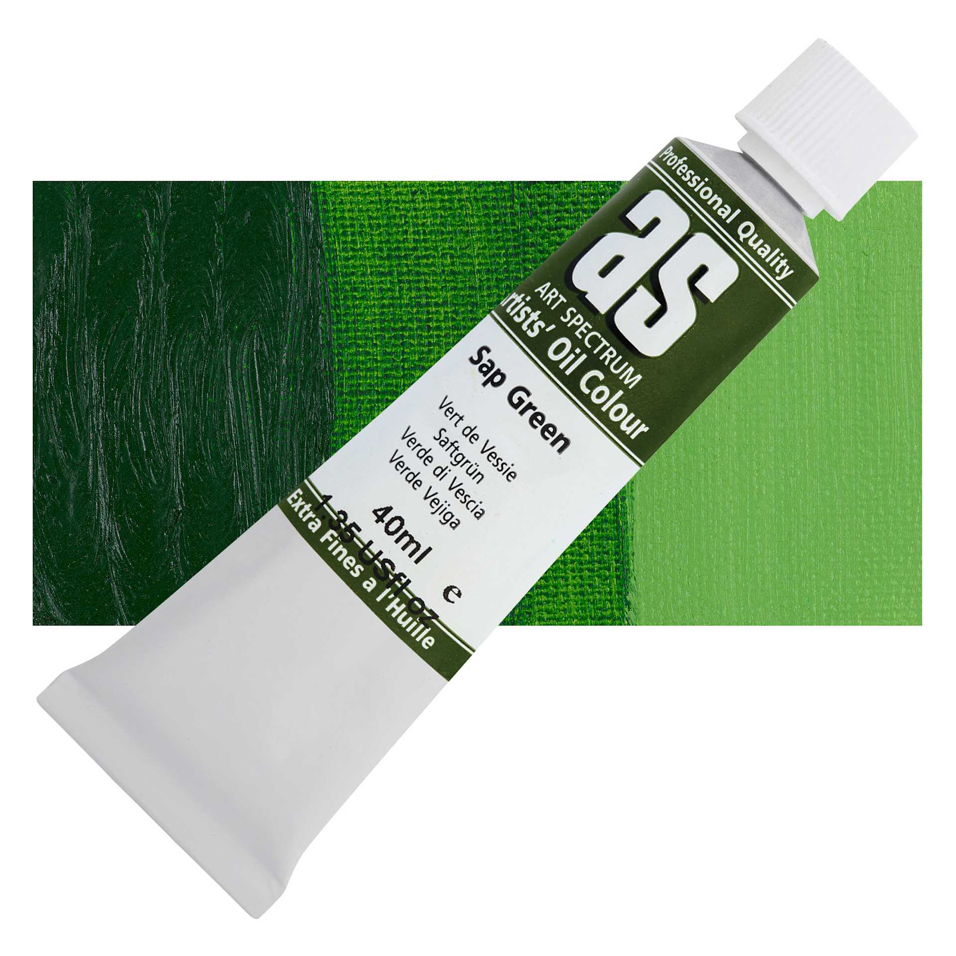 Art Spectrum Artists' Oil Paint - Sap Green, 40 ml tube and swatch