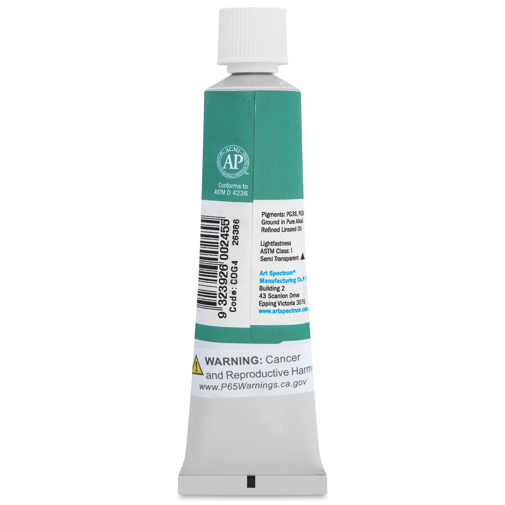 Art Spectrum Artists' Oil Paint - Cobalt Green, 40 ml back