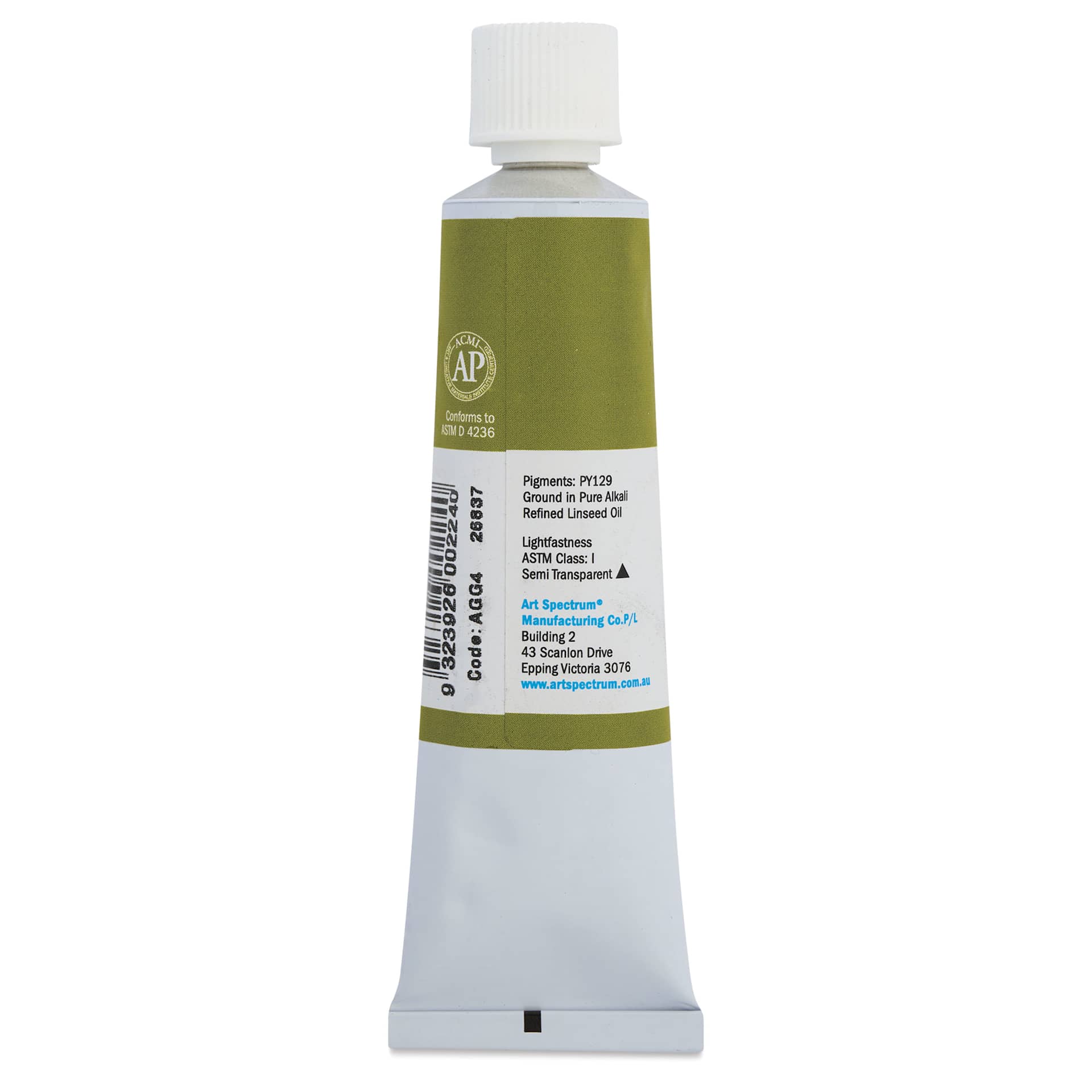 Art Spectrum Artists' Oil Paint - Australian Green Gold, 40 ml back