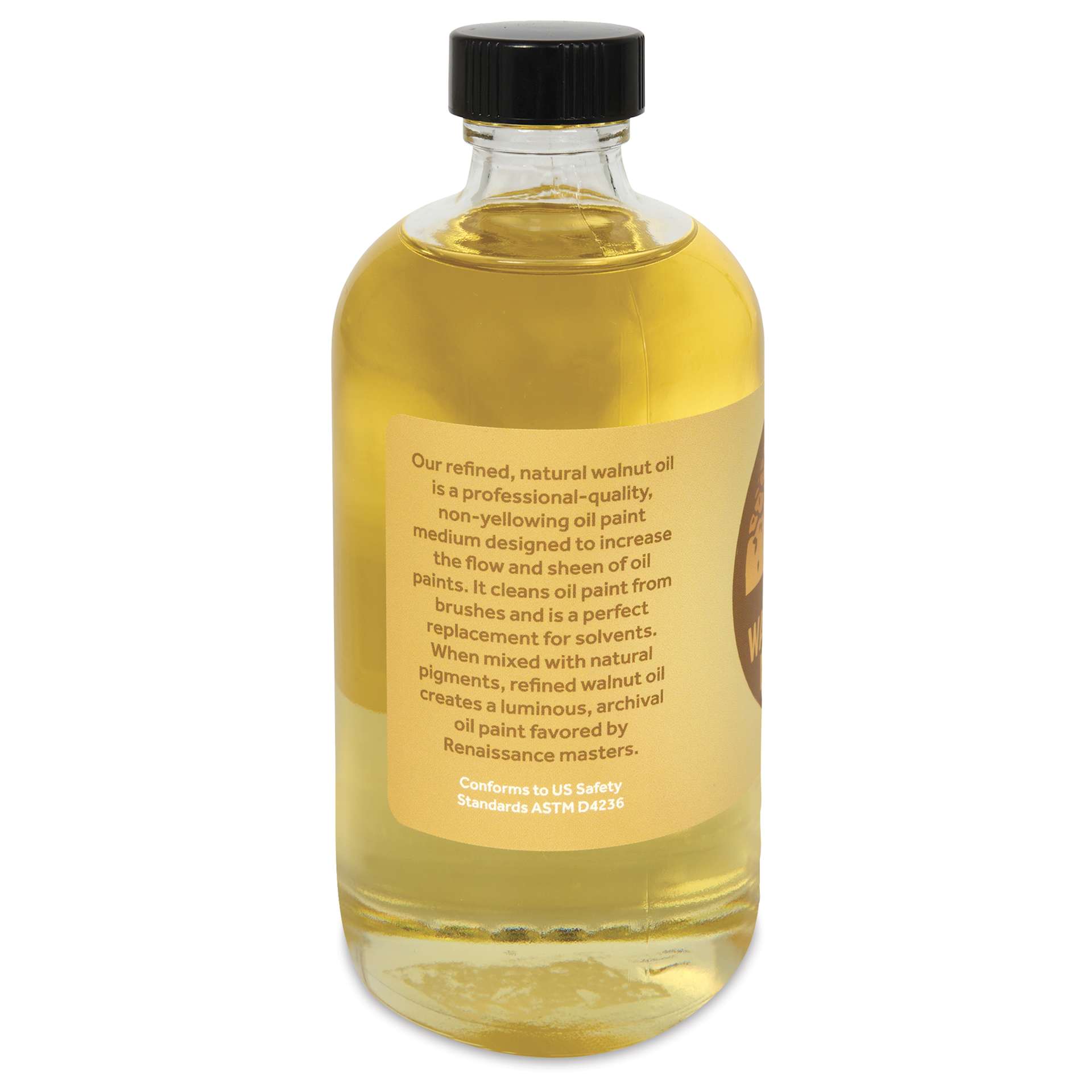 Natural Earth Paint Refined Walnut Oil - 8 oz - back