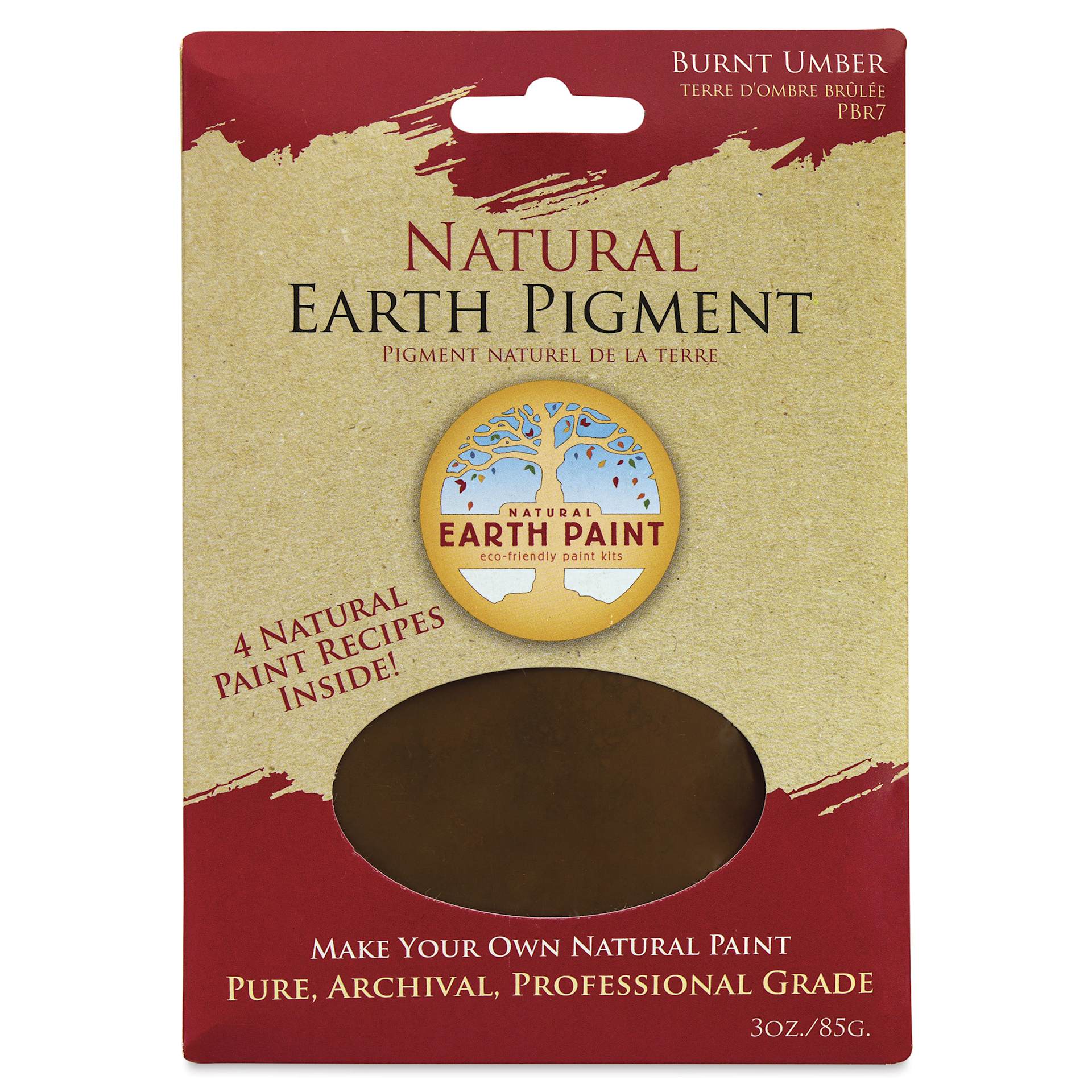 Natural Earth Paint Earth & Mineral Pigment - Burnt Umber, 3 oz