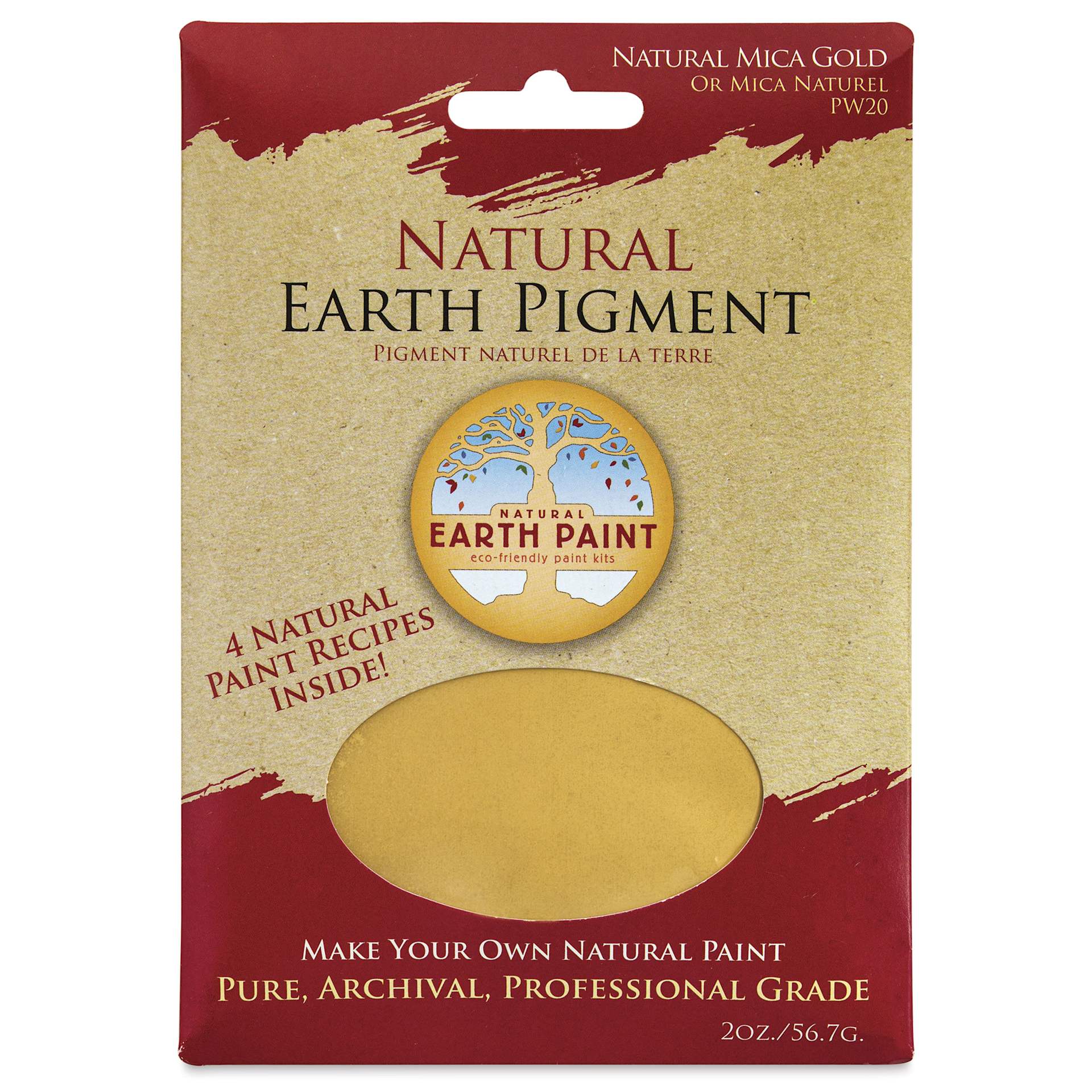 Natural Earth Paint Earth & Mineral Pigment - Gold Mica, 3 oz