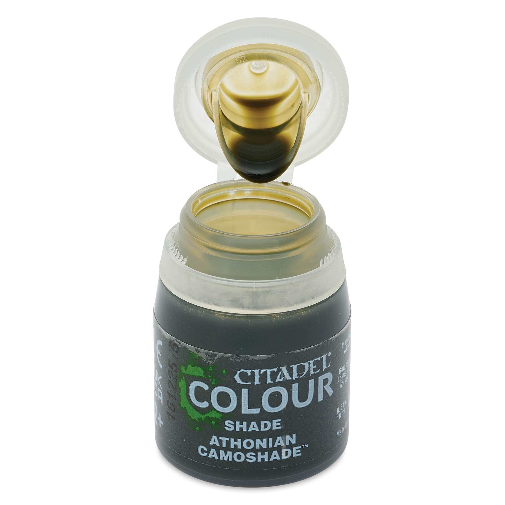 Citadel Shade Acrylic Paint - Athonian Camoshade, 18 ml, open