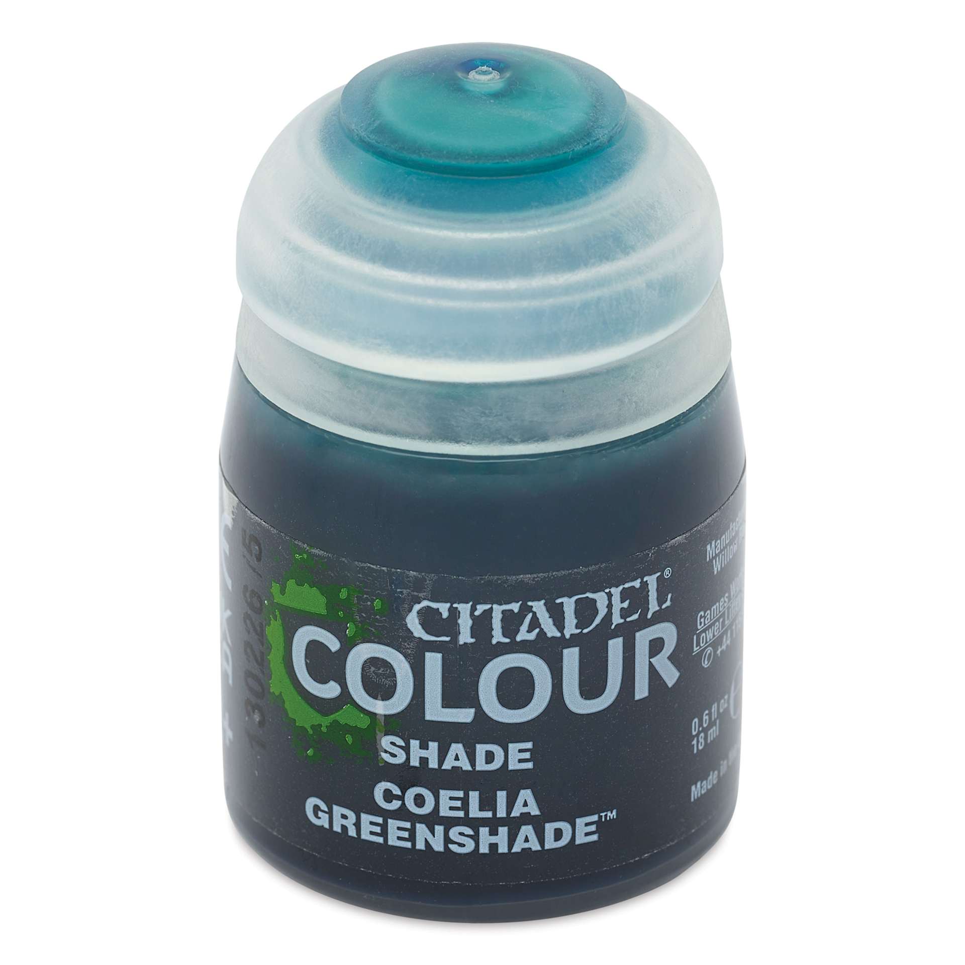 Citadel Shade Acrylic Paint - Coelia Greenshade, 18 ml bottle, front