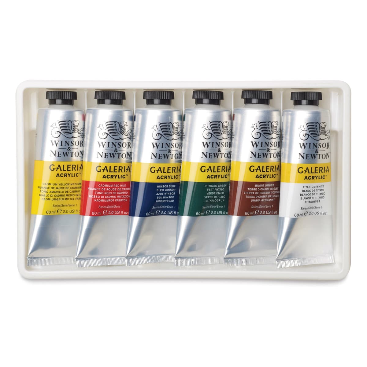 Winsor & Newton Galeria Acrylics - Set of 6 colors, 60 ml tubes