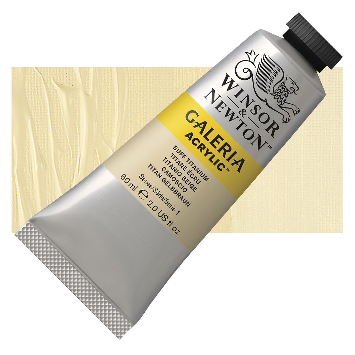 Winsor & Newton Galeria Flow Acrylic - Buff Titanium, 60 ml tube and swatch